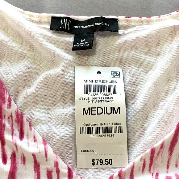 NWT Inc. Dress Pink Slip-on Lightweight Midi Women Short Sleeves Size Medium - Picture 11 of 12
